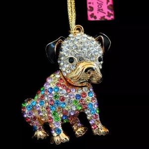 BETSEY JOHNSON Rainbow Bulldog Necklace